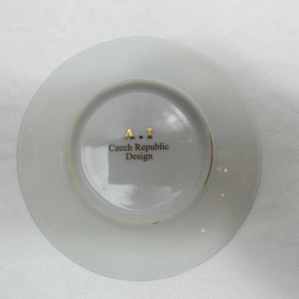Vintage A.I. Czech Republic Cobalt Blue Porcelain Demitasse Cup & Saucer - Picture 7 of 14